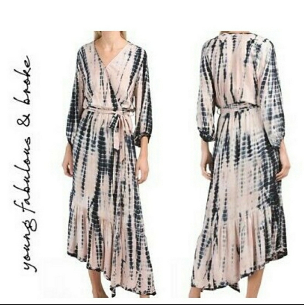 NWT Young Fabulous & Broke Tie Dye Midi Dress L